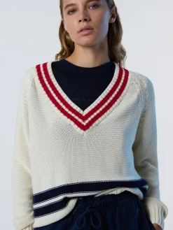 Sweaters & Cardigans^North Sails 'V-neck Varsity Sweater MARSHMALLOW
