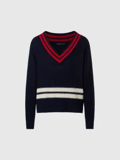 Sweaters & Cardigans^North Sails 'V-neck Varsity Sweater NAVY BLUE