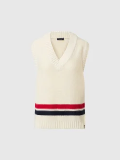 Sweaters & Cardigans^North Sails 'V-neck Varsity Vest MARSHMALLOW