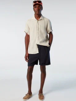 Outlet^North Sails 'Washed Cotton-linen Shorts NAVY BLUE