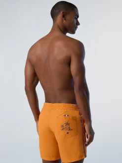 Beachwear^North Sails 'Washed Nylon Swim Shorts TANGERINE