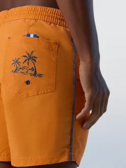 Beachwear^North Sails 'Washed Nylon Swim Shorts TANGERINE